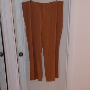 Danielle Bernstein Pumpkin Pinstripe Pants, 20W, Button And Zipper Closure